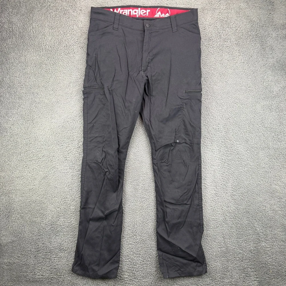 Wrangler Mens Outdoor Series Black Cargo Pants 34x32 10NWTRNB Nylon Stretch